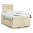 kontinentalseng med madras 120x190 cm stof cremefarvet