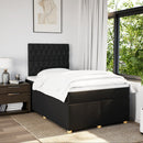 kontinentalseng med madras 120x200 cm stof sort