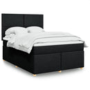 kontinentalseng med madras 140x190 cm stof sort