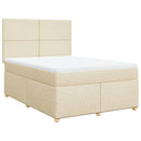 kontinentalseng med madras 140x190 cm stof cremefarvet