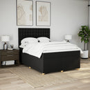 kontinentalseng med madras 140x190 cm stof sort