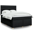 kontinentalseng med madras 140x190 cm stof sort