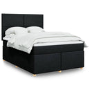 kontinentalseng med madras 140x200 cm stof sort