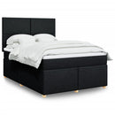 kontinentalseng med madras 160x200 cm stof sort