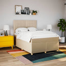 kontinentalseng med madras 160x200 cm stof cremefarvet