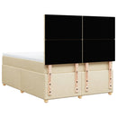 kontinentalseng med madras 160x200 cm stof cremefarvet