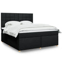 kontinentalseng med madras 180x200 cm stof sort