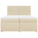 kontinentalseng med madras 200x200 cm stof cremefarvet