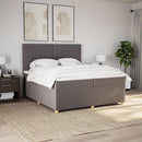 kontinentalseng med madras 200x200 cm stof gråbrun
