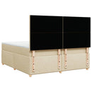 kontinentalseng med madras 200x200 cm stof cremefarvet