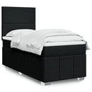 kontinentalseng med madras 90x190 cm stof sort