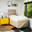 kontinentalseng med madras 90x190 cm stof cremefarvet
