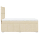 kontinentalseng med madras 90x190 cm stof cremefarvet