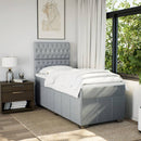 kontinentalseng med madras 90x190 cm stof lysegrå