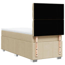 kontinentalseng med madras 90x190 cm stof cremefarvet