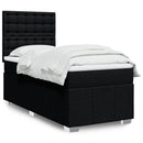 kontinentalseng med madras 90x190 cm stof sort