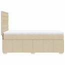 kontinentalseng med madras 90x190 cm stof cremefarvet