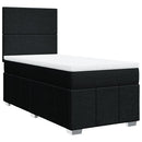 kontinentalseng med madras 90x200 cm stof sort