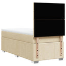 kontinentalseng med madras 90x200 cm stof cremefarvet