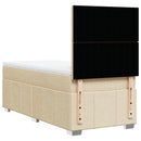 kontinentalseng med madras 100x200 cm stof cremefarvet