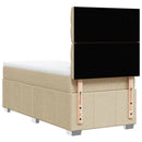 kontinentalseng med madras 100x200 cm stof cremefarvet