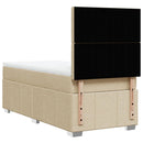 kontinentalseng med madras 100x200 cm stof cremefarvet
