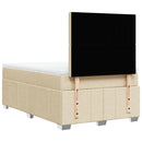 kontinentalseng med madras 120x190 cm stof cremefarvet