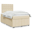 kontinentalseng med madras 120x190 cm stof cremefarvet