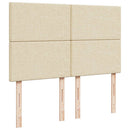 kontinentalseng med madras 140x190 cm stof cremefarvet