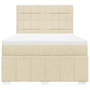 kontinentalseng med madras 140x190 cm stof cremefarvet