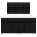 kontinentalseng med madras 140x190 cm stof sort