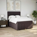kontinentalseng med madras 140x190 cm stof mørkebrun