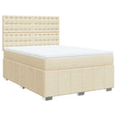kontinentalseng med madras 140x190 cm stof cremefarvet