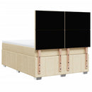 kontinentalseng med madras 140x200 cm stof cremefarvet