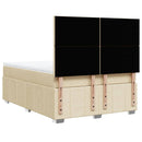 kontinentalseng med madras 160x200 cm stof cremefarvet