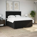 kontinentalseng med madras 200x200 cm stof sort