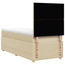 kontinentalseng med madras 80x200 cm stof cremefarvet