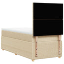 kontinentalseng med madras 90x190 cm stof cremefarvet