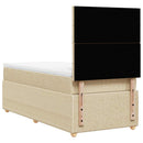 kontinentalseng med madras 90x190 cm stof cremefarvet