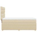 kontinentalseng med madras 90x190 cm stof cremefarvet