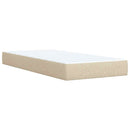 kontinentalseng med madras 90x190 cm stof cremefarvet
