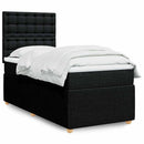 kontinentalseng med madras 90x190 cm stof sort