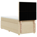 kontinentalseng med madras 90x190 cm stof cremefarvet