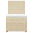 kontinentalseng med madras 90x200 cm stof cremefarvet