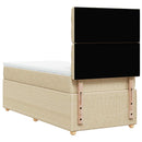 kontinentalseng med madras 90x200 cm stof cremefarvet