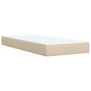 kontinentalseng med madras 100x200 cm stof cremefarvet