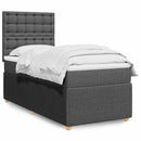 kontinentalseng med madras 100x200 cm stof mørkegrå