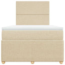 kontinentalseng med madras 120x190 cm stof cremefarvet