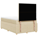 kontinentalseng med madras 120x190 cm stof cremefarvet