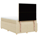 kontinentalseng med madras 120x190 cm stof cremefarvet